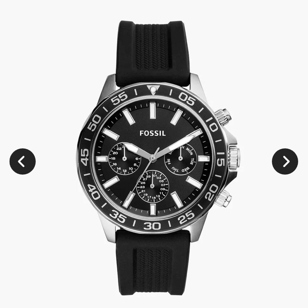 Bannon Multifunction Black Silicone Watch - BQ2494 - Fossil